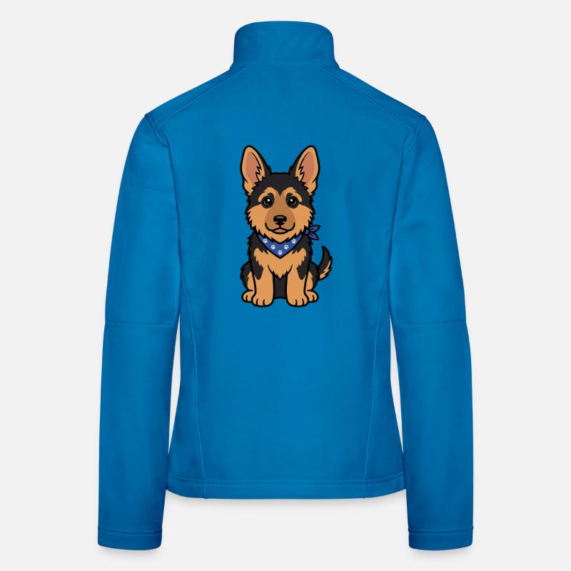 Süßer Schäferhund Welpe mit Halstuch Frauen Softshelljacke