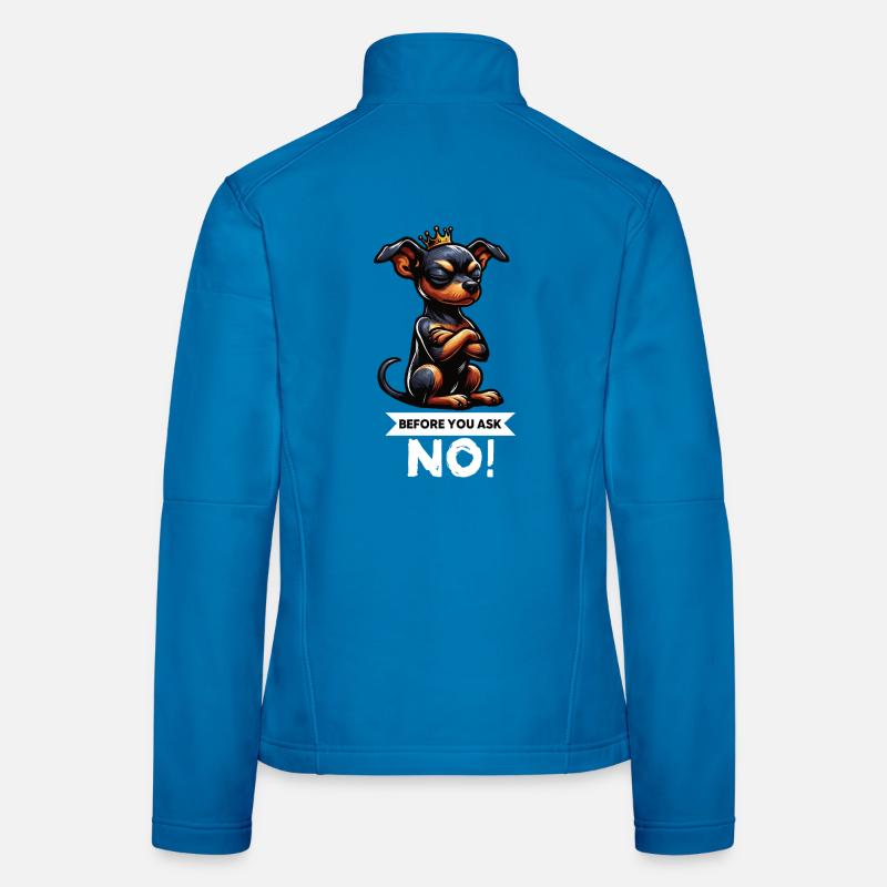 Avant de demander à un chien miniature pinscher pinscher Veste en tissu softshell Femme