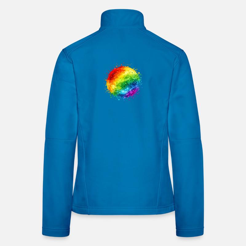 Rainbow Color Splash Explosion Women's Softshell Jacket