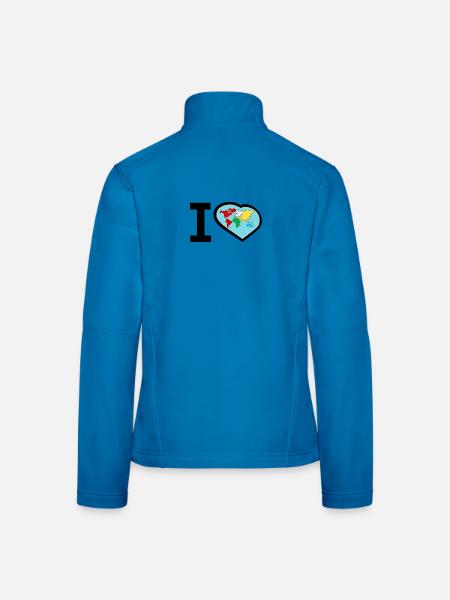 ICH LIEBE DIE WELT - Frauen Softshelljacke - Lichtblau - Hinten