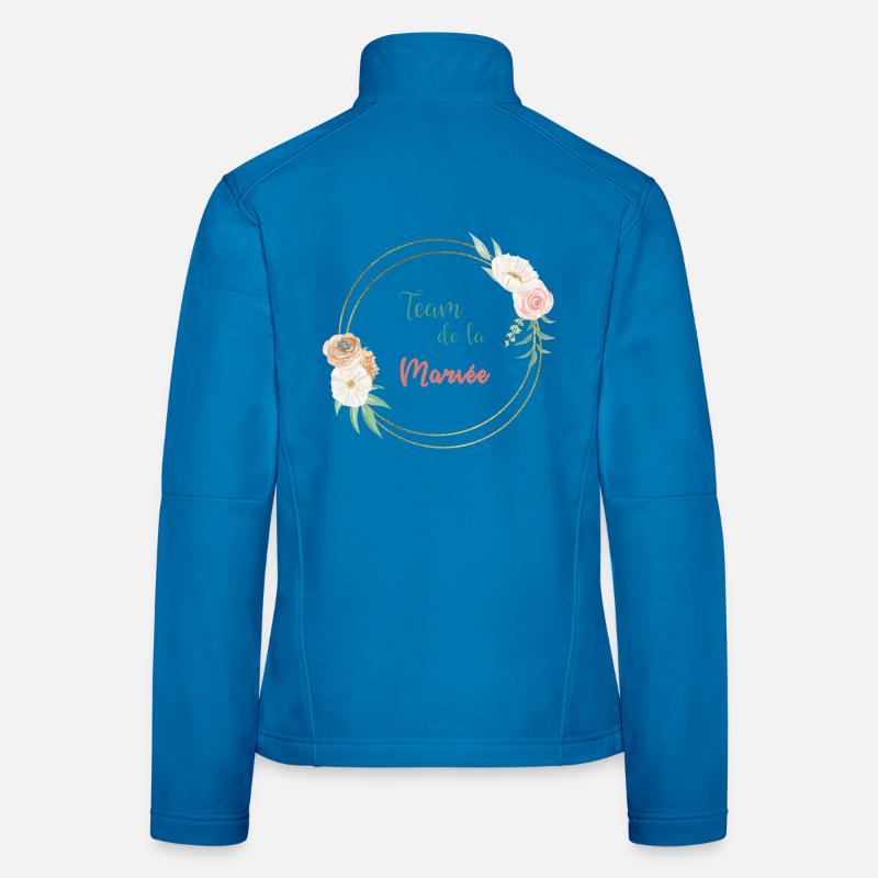 Team de la mariée - frame or et fleurs Veste en tissu softshell Femme