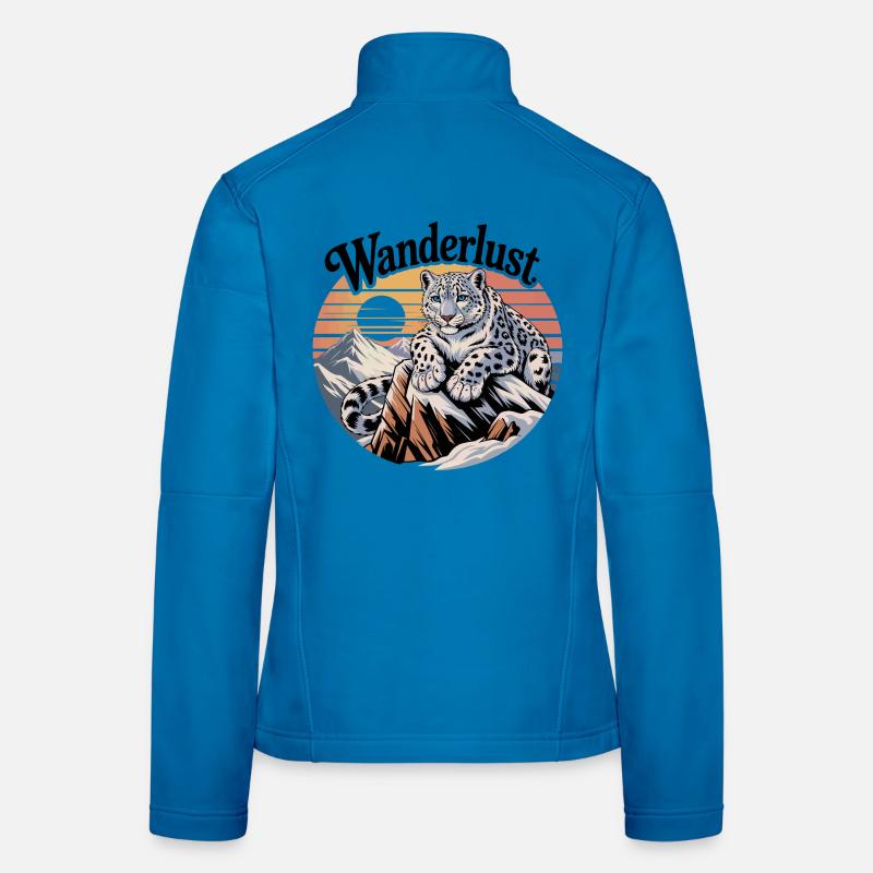 Snow Leopard on Mountain Sunset Women's Softshell Jacket