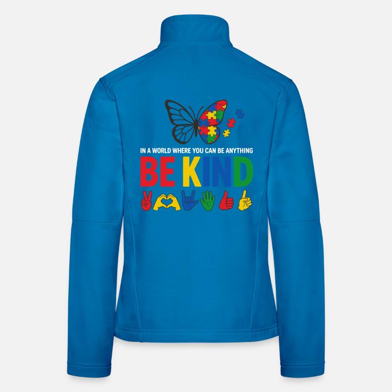 Sensibilisation Autisme Be Kind | Papillon Coloré Veste en tissu softshell Femme