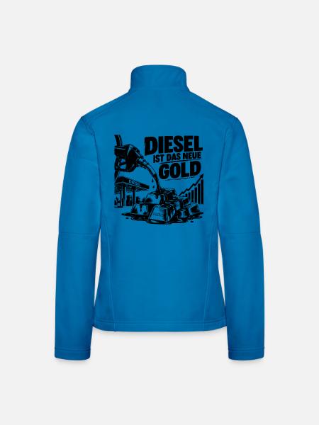 Diesel ist das neue Gold - Frauen Softshelljacke - Lichtblau - Hinten