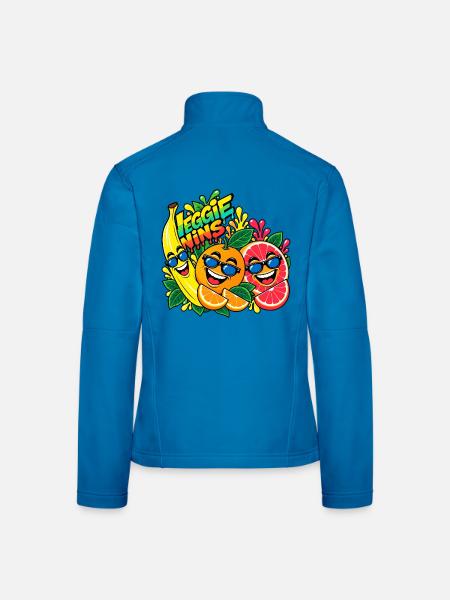 Veggie Wins Obst - Frauen Softshelljacke - Lichtblau - Hinten