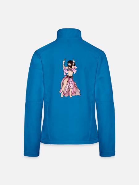 Rosa Bauchtanz-Charme - Frauen Softshelljacke - Lichtblau - Hinten