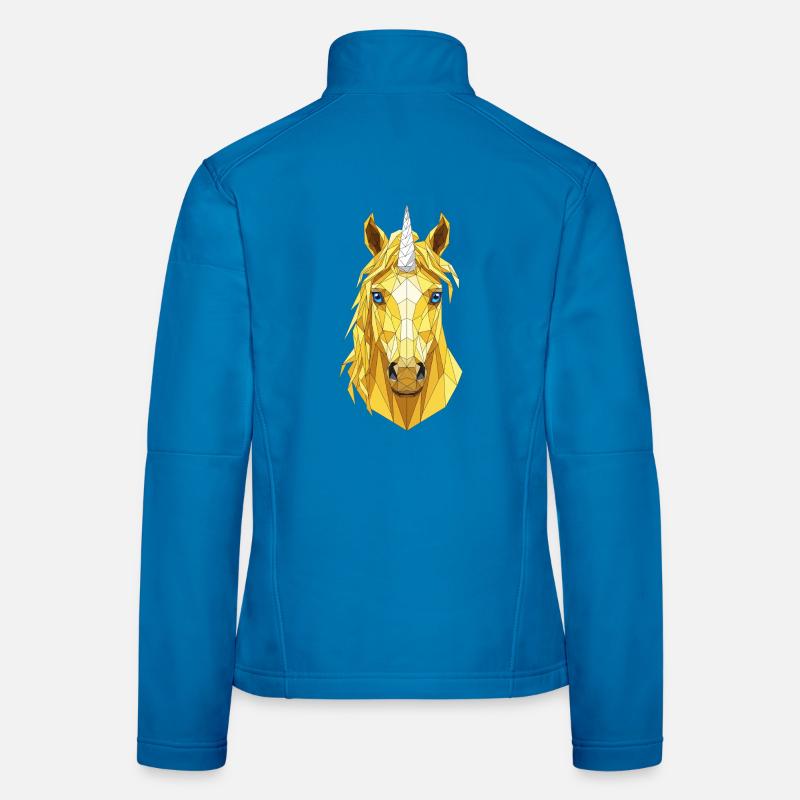 Polygon-Einhorn Kopf Frauen Softshelljacke
