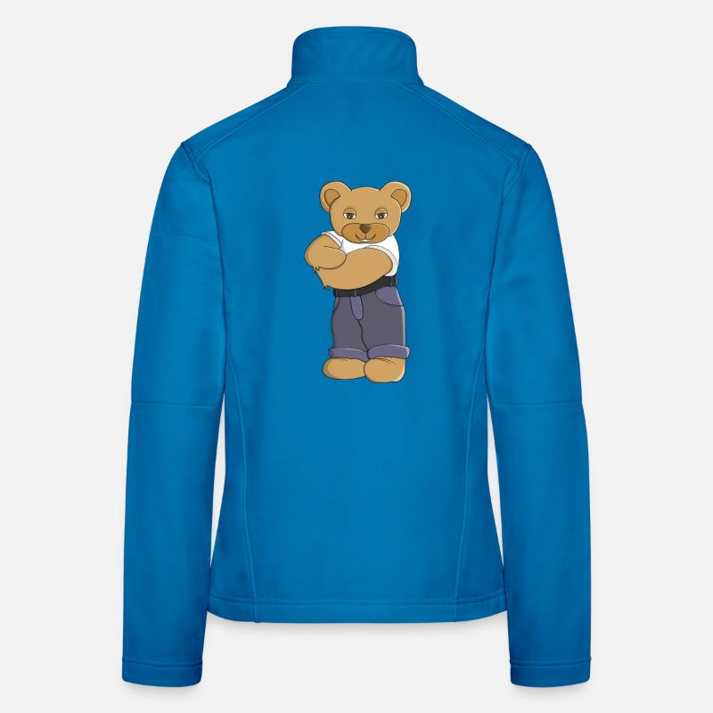 Teddybär mit verschränkten Armen - Frauen Softshelljacke - Lichtblau