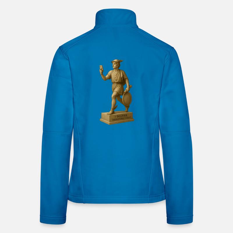 Ancient philosopher figure with smartphone Women's Softshell Jacket