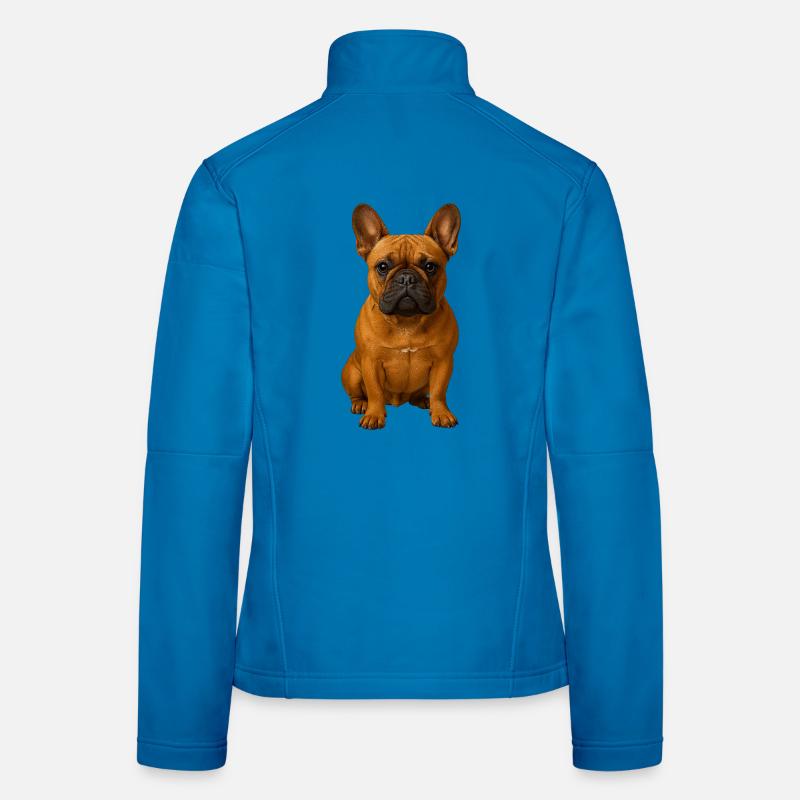 Frenchie Portrait Powerful Pose Women's Softshell Jacket