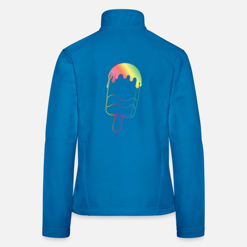 Regenbogen Eis Outline Neon Style  Women's Softshell Jacket