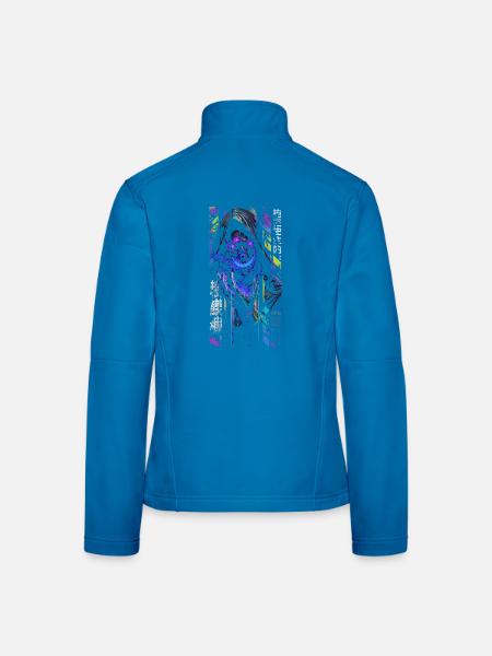 Reaper Neon-Holografieschädel – Halloween - Frauen Softshelljacke - Lichtblau - Hinten