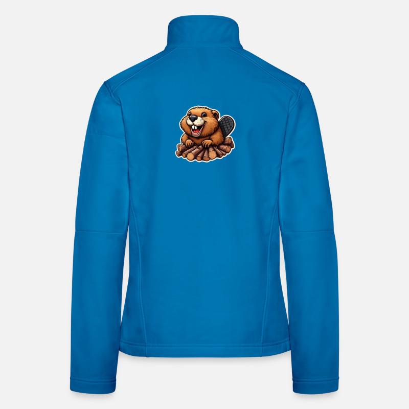A happy beaver Frauen Softshelljacke