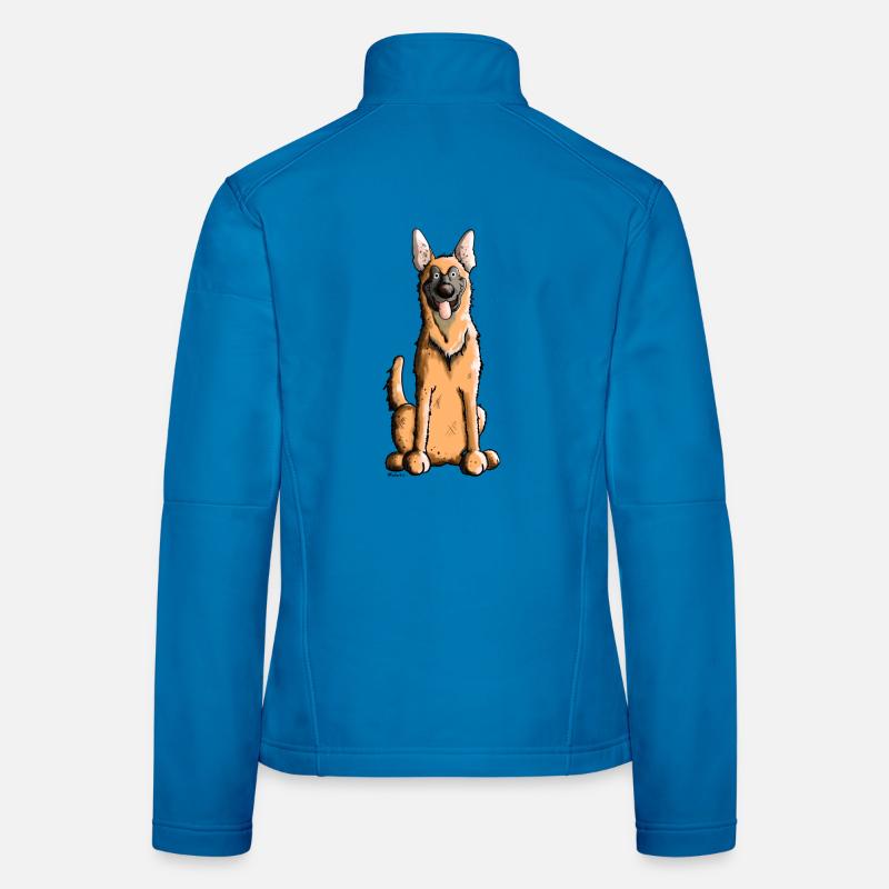 Fröhlicher Malinois Frauen Softshelljacke