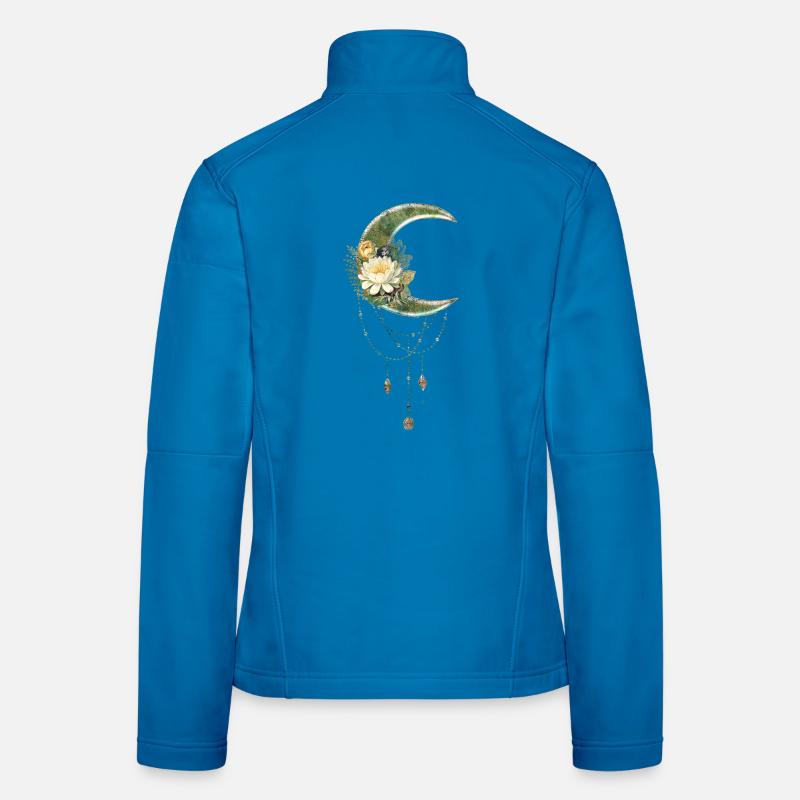Lune élégante et noble avec des fleurs Veste en tissu softshell Femme