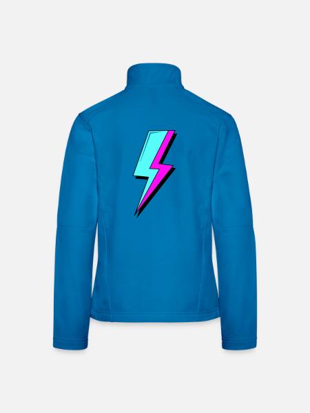 Psychedelische Neon-Beleuchtung - Frauen Softshelljacke - Lichtblau - Hinten