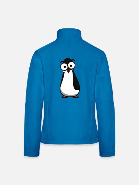Pinguin mit Kulleraugen Cartoon - Frauen Softshelljacke - Lichtblau - Hinten
