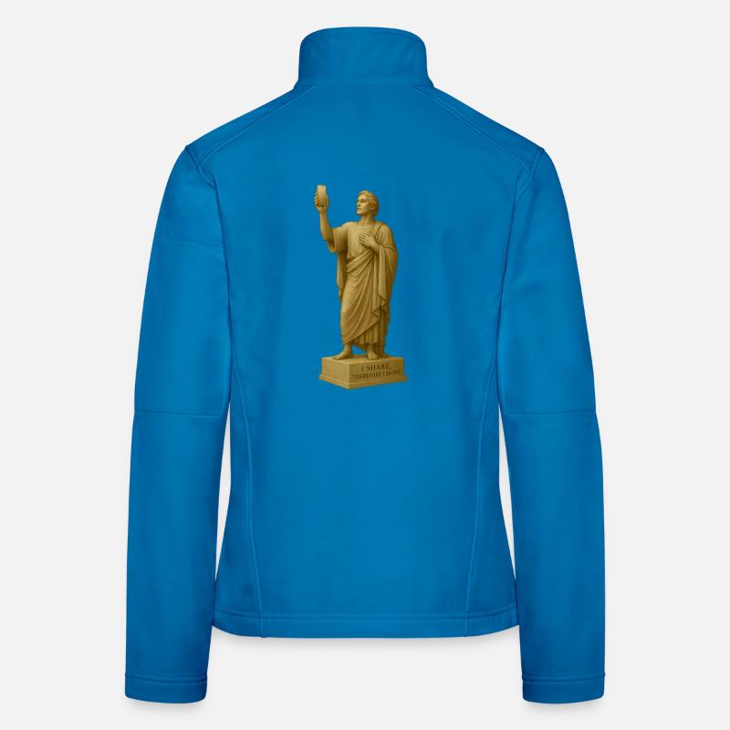 Antique Philosopher Statue with Quote Women's Softshell Jacket