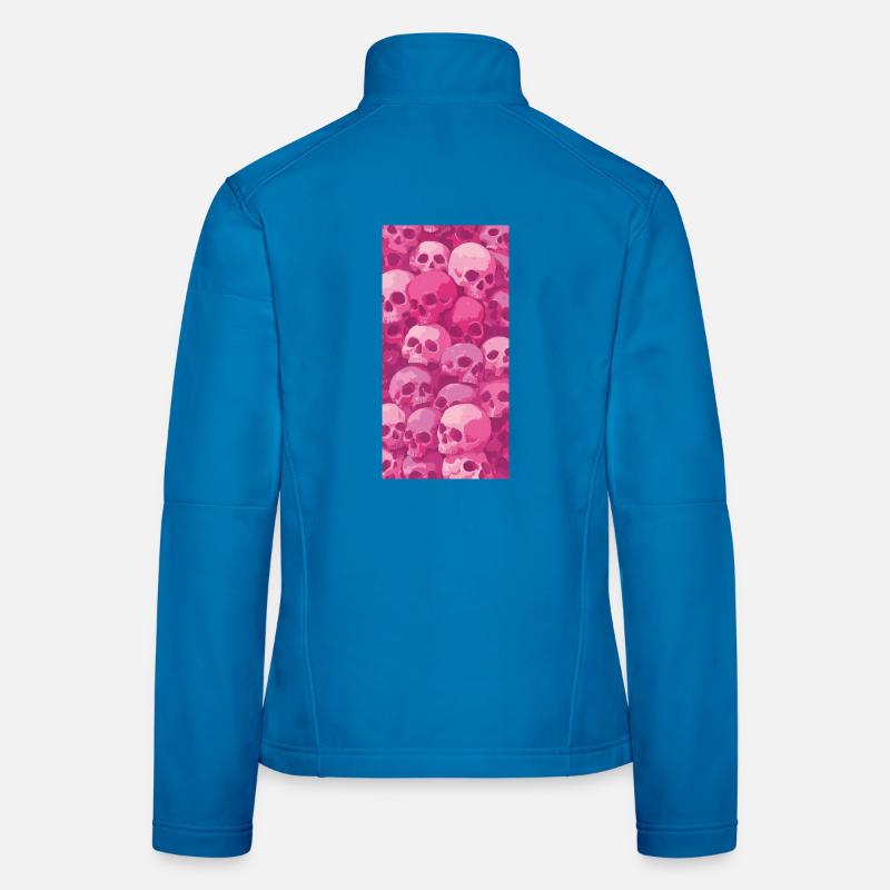 Pink Skull Muster Frauen Softshelljacke