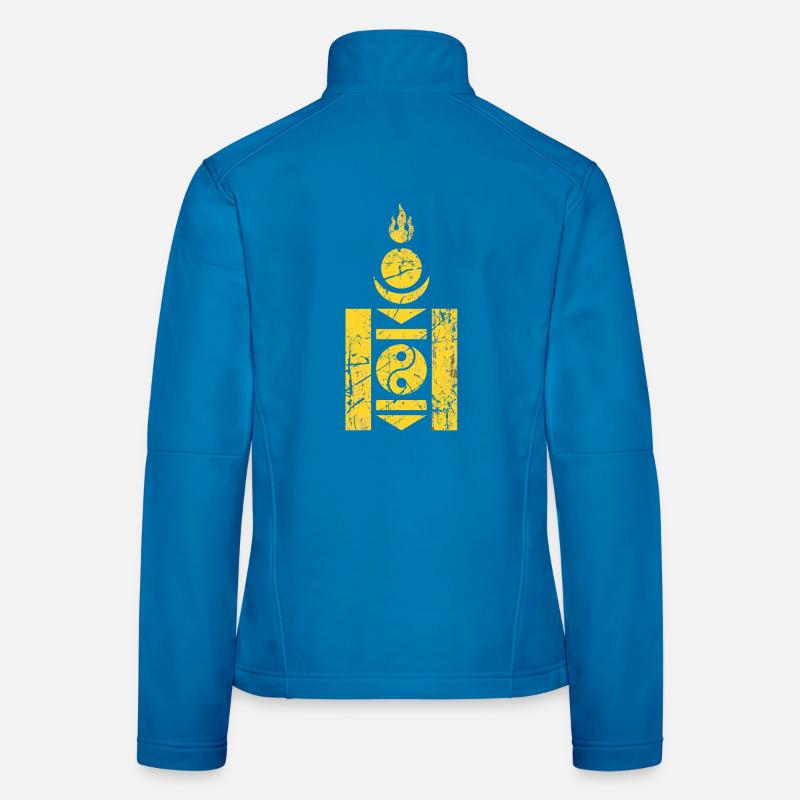 Wappen Mongolei Grunge-Effekt Wappen blason - Frauen Softshelljacke - Lichtblau