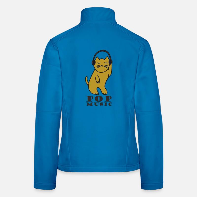 Katzen DJ mit Kopfhörern Frauen Softshelljacke
