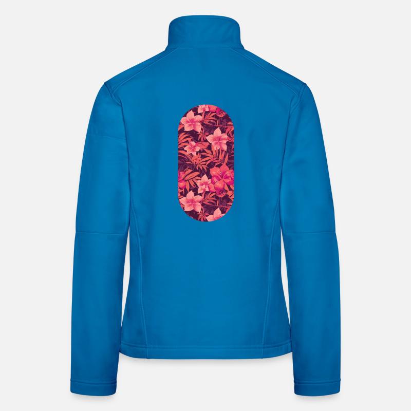 Hibiscus Night Tropical Pattern Women's Softshell Jacket