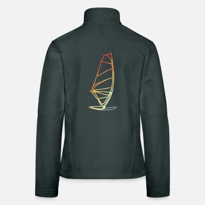 Windsurfen im Retro Stil Frauen Softshelljacke