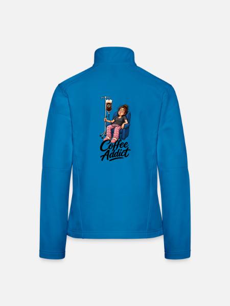 Coffee Addict Kaffeesüchtig - Frauen Softshelljacke - Lichtblau - Hinten