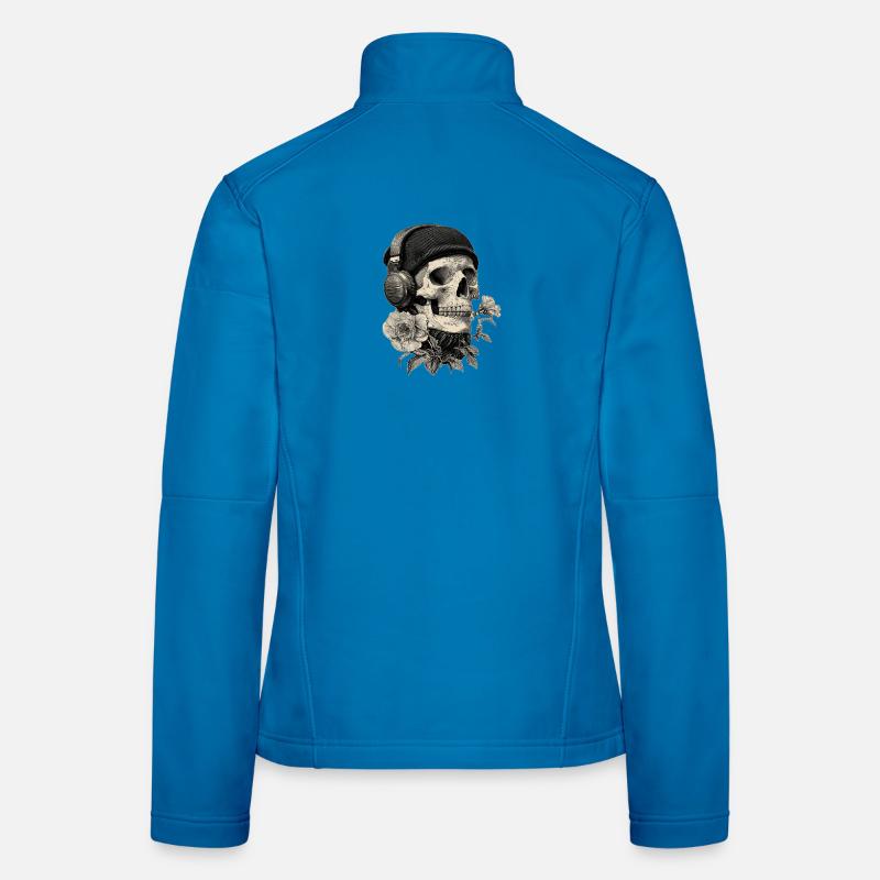 Crâne avec casque et rose Veste en tissu softshell Femme