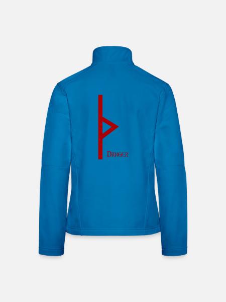 Thurisaz Rune Gefahr Rot – Wikinger Futhark - Frauen Softshelljacke - Lichtblau