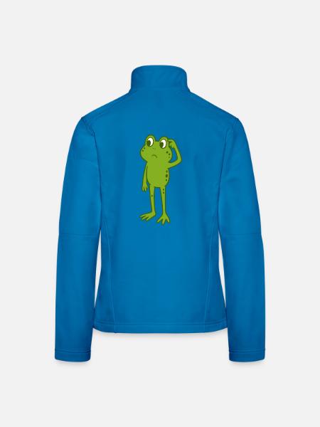 Frosch kratzt sich am Kopf - Frauen Softshelljacke - Lichtblau - Hinten