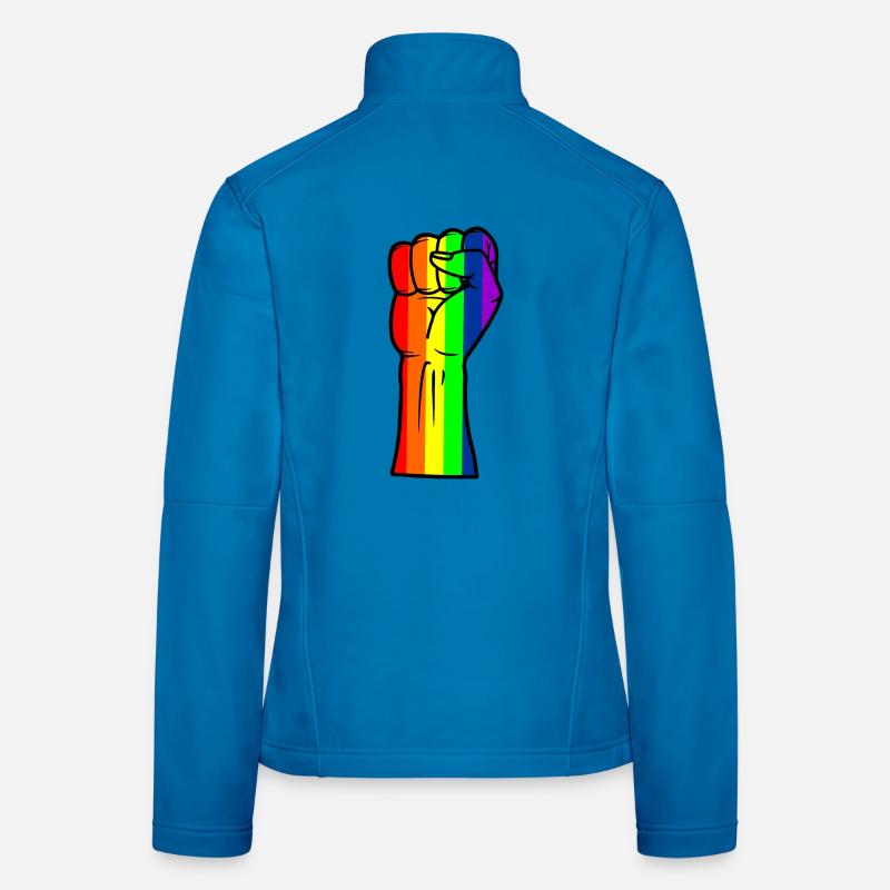 Regenbogen-Handfaust Frauen Softshelljacke