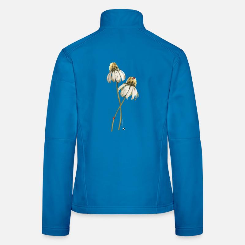 Illustration de la fleur des coccinelles rouges sur échinacée Veste en tissu softshell Femme