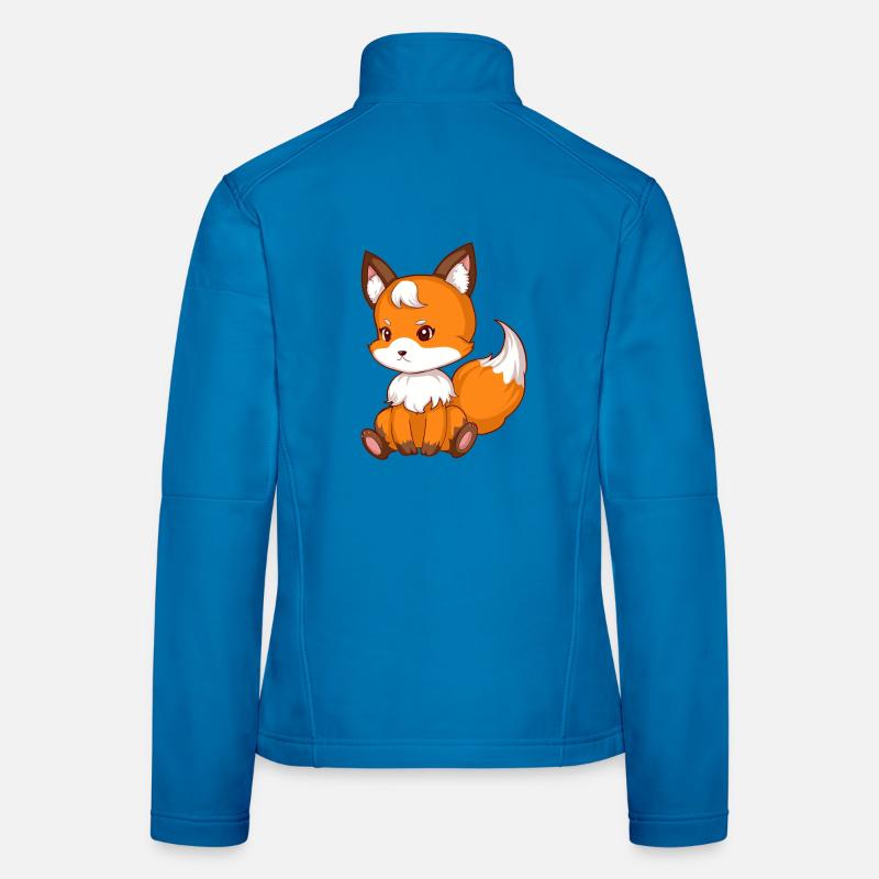 Cute sitting fox Women's Softshell Jacket