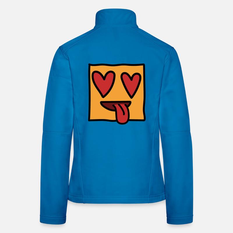 Funny Emoticon Expression Kawaii Square Face Women's Softshell Jacket