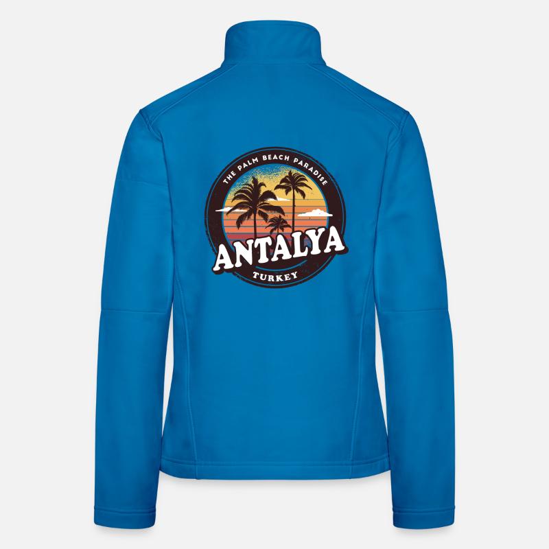 Antalya Türkei Vintage Beach Design / Geschenkidee - Frauen Softshelljacke - Lichtblau