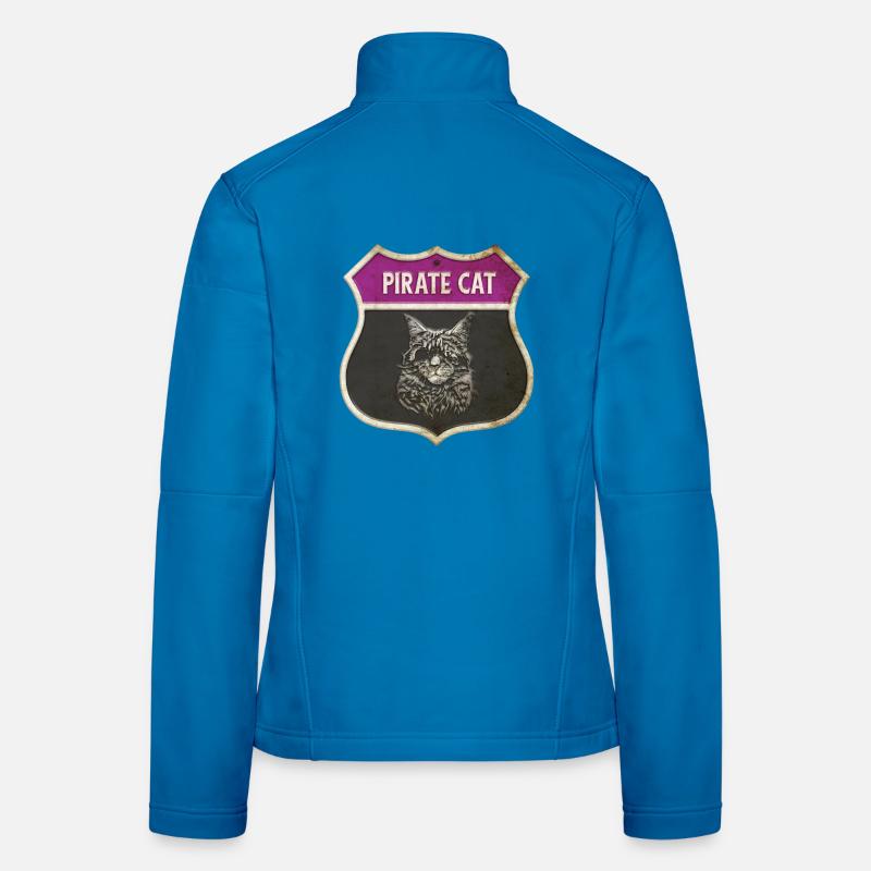 Cat Pirate Crest Design Women's Softshell Jacket