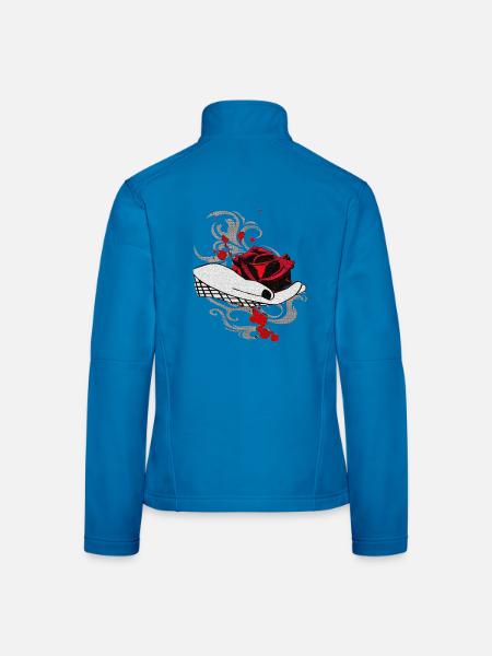 Tribals, Hände, Rosenblüte, Blutflecken - Frauen Softshelljacke - Lichtblau - Hinten