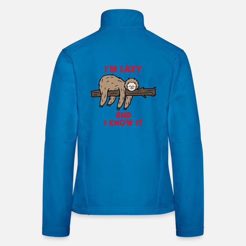 Humorous Statement Lazy Sloth Jungle Mammal Women's Softshell Jacket