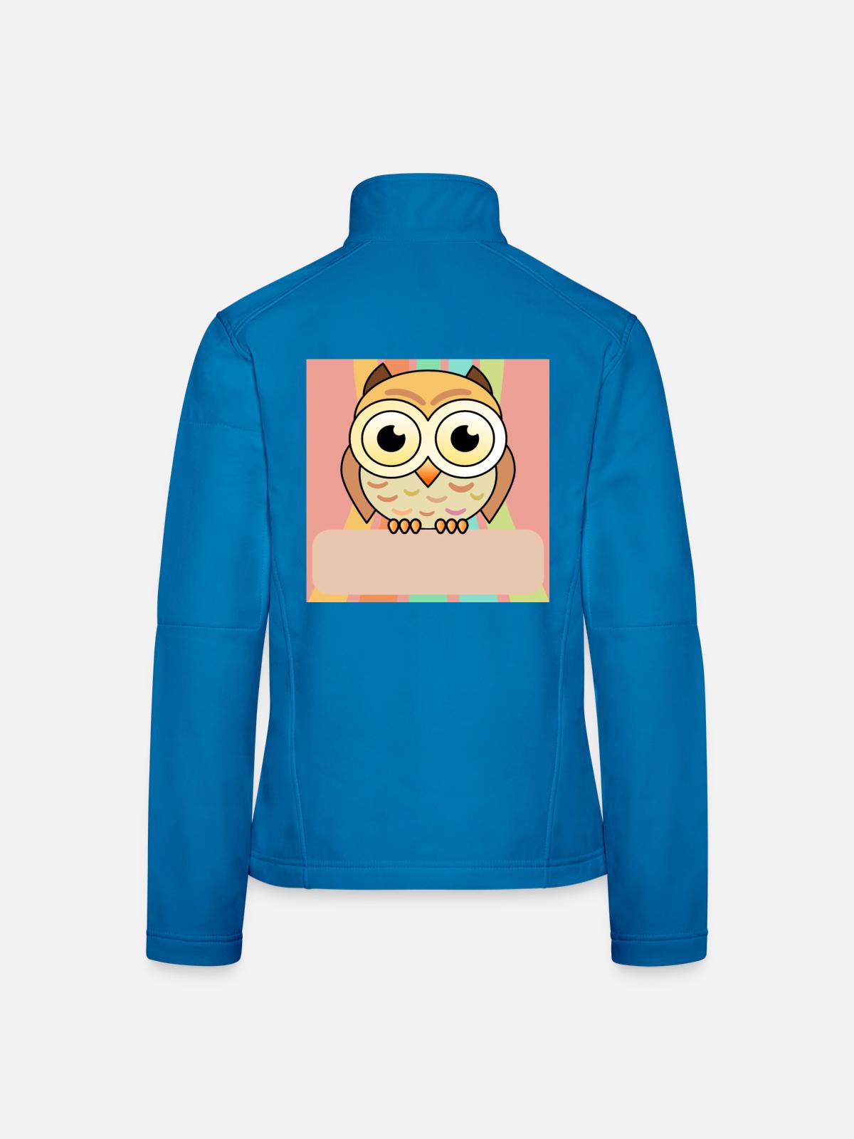 Namensschild Eule - Frauen Softshelljacke - Lichtblau - Hinten