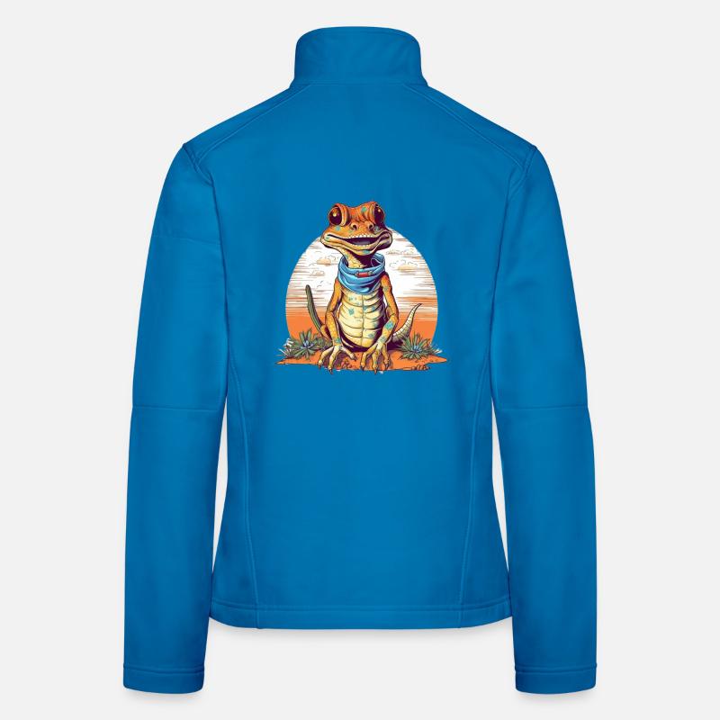 Mythical Creature Gecko with Necker Scarf Women's Softshell Jacket