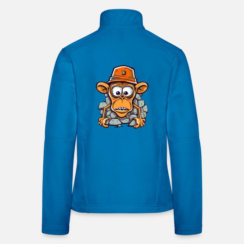 Adorable monkey with construction helmet Women's Softshell Jacket