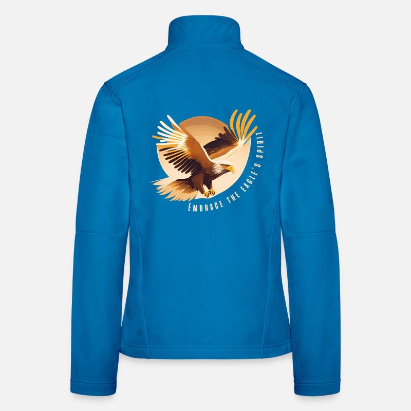 Aigle planant avec une citation inspirante Veste en tissu softshell Femme