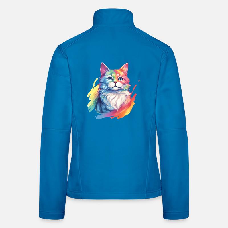 Rainbow Cat – Malerische Regenbogen-Katze Frauen Softshelljacke