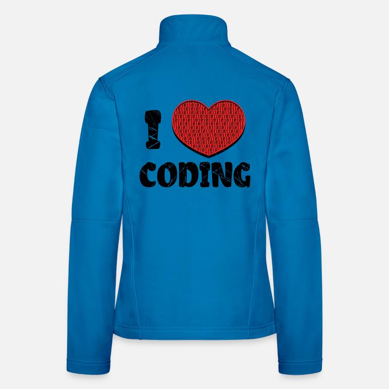 Script de code Debug Heart Statement Veste en tissu softshell Femme