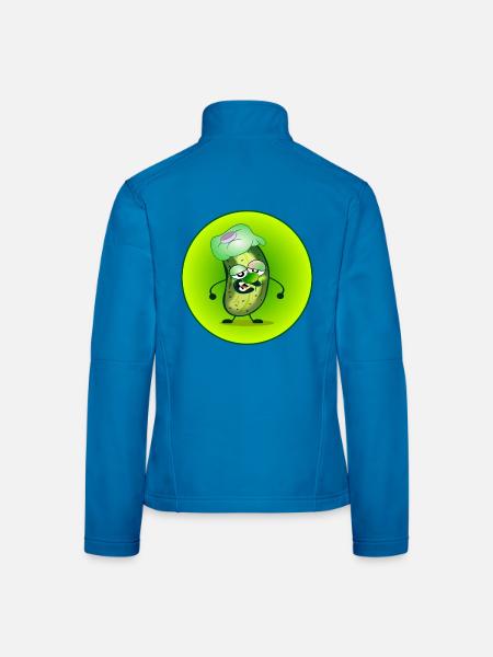 GEWÜRZGURKE - PICKLEBALL SPIELER - KOPFSCHMERZEN - Frauen Softshelljacke - Lichtblau - Hinten