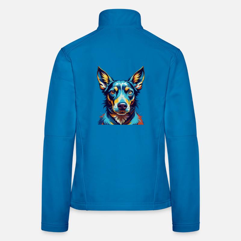 Andalusischer Windhund Hunderasse Bunte Karikatur Kawaii Frauen Softshelljacke