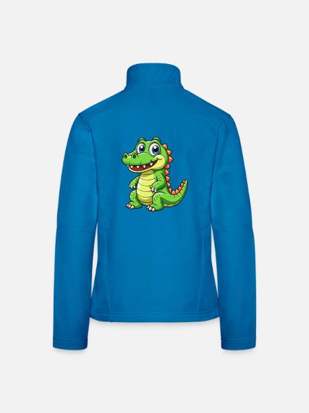Alligator Niedliche Zeichentrickfigur Kawaii Clipart - Frauen Softshelljacke - Lichtblau