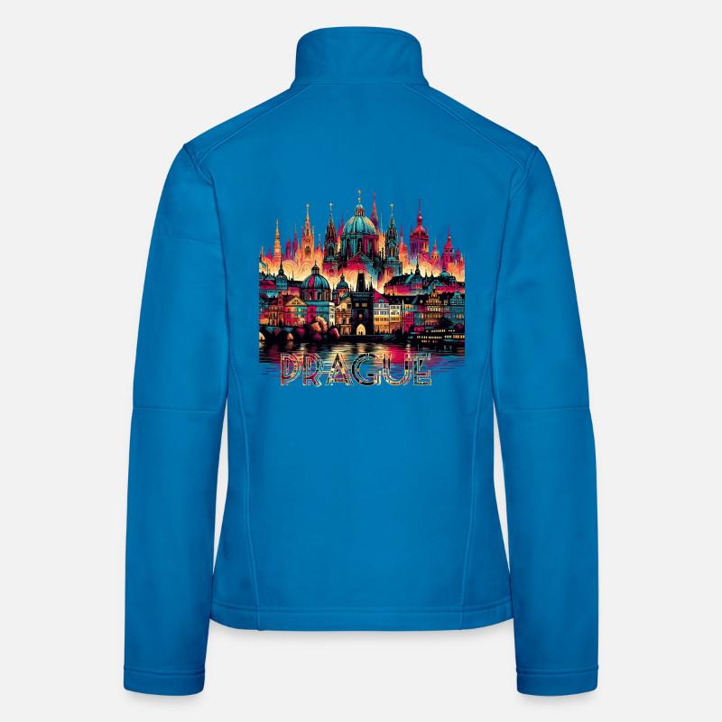 Prague Capitale République tchèque Cadeau Veste en tissu softshell Femme