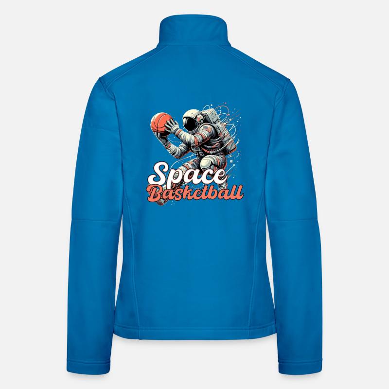 Cadeau d’astronaute de basket-ball de l’espace Veste en tissu softshell Femme